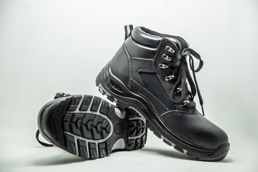 Leather steel toe boots